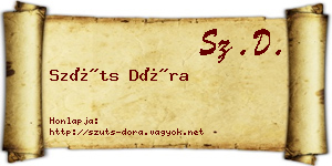 Szüts Dóra névjegykártya